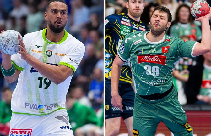 Philipp Ahouansou (li.) spielt bei der HSG Wetzlar, Malte Donker bei GWD Minden.<span class='image-autor'>Foto: IMAGO/Maximilian Koch</span>