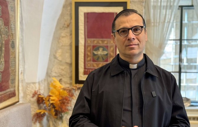 Der palästinensische lutherische Pfarrer von Ramallah, Munther Isaac, warnt, dass Bethlehem nicht zu einem Ort der Fantasie werden darf (Archivfoto).<span class='image-autor'>Foto: IMAGO/Anadolu Agency/IMAGO/Hisham K. K. Abu Shaqra</span>