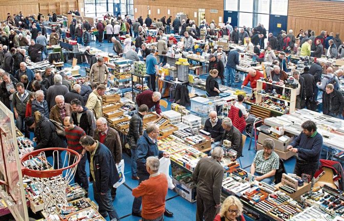Schon kurz nach Öffnung der Modellbaubörse ist die Sport- und Kulturhalle in Sersheim voll.  Fotos: Friedrich