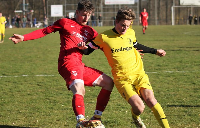 Ensingens Michael Trautmann (rechts) und Horrheims Joshua Krone schenken sich in der Vorsaison nichts. Am Sonntag gilt’s wieder. <span class='image-autor'>Foto: Küppers</span>