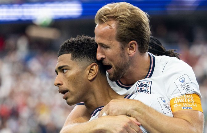 England-Stars Harry Kane (oben) und Jude Bellingham gegen Kroatien.<span class='image-autor'>Foto: Daniel Mcgregor-Huyer/ZUMA Press/Daniel Mcgregor-Huyer</span>