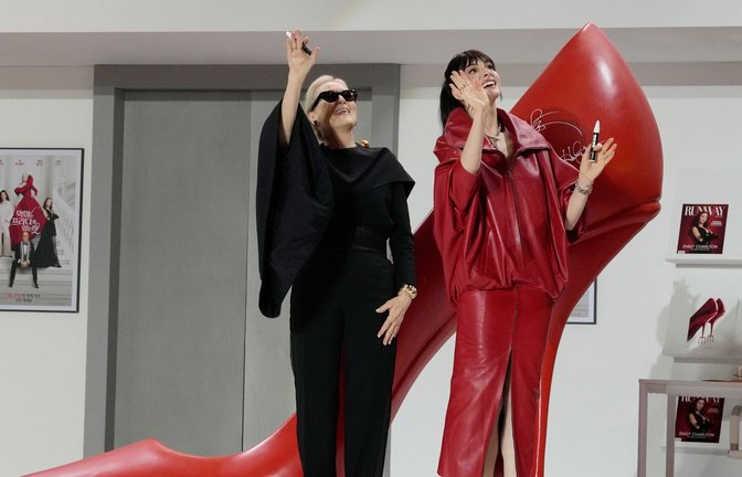 Meryl Streep und Anne Hathaway stellten den Film unter anderem auch in Seoul vor. (Archivbild)<span class='image-autor'>Foto: Ahn Young-joon/AP/dpa</span>