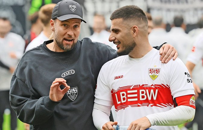Der Weg geht weiter: VfB-Coach Sebastian Hoeneß (li.) und Deniz Undav<span class='image-autor'>Foto: Baumann</span>