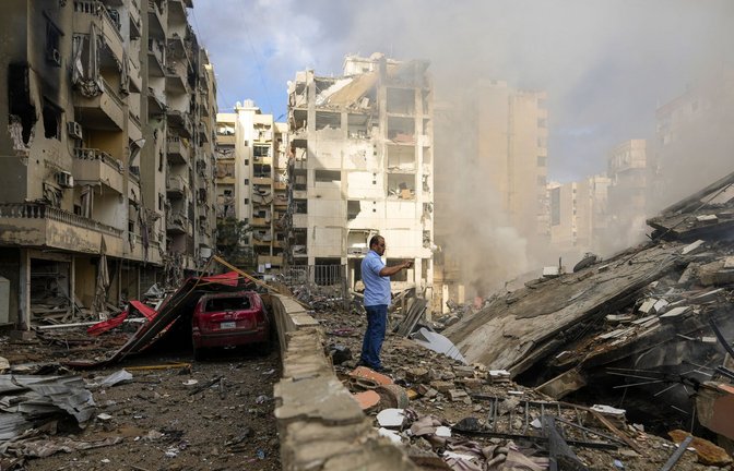 Israel griff auch Ziele in der libanesischen Hauptstadt Beirut an.<span class='image-autor'>Foto: dpa/Hassan Ammar</span>