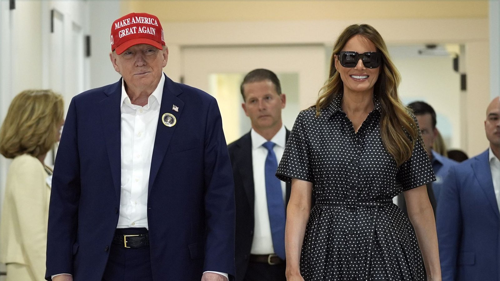 Donald und Melania Trump bei der Stimmabgabe in Palm Beach, Florida.Foto: dpa/Evan Vucci