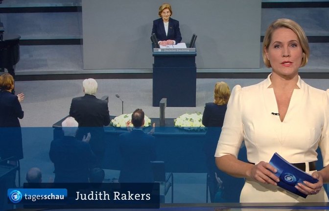 Am Mittwochabend  präsentierte Judith Rakers  zum letzten Mal die Hauptausgabe der ARD-“Tagesschau“.<span class='image-autor'>Foto: dpa</span>
