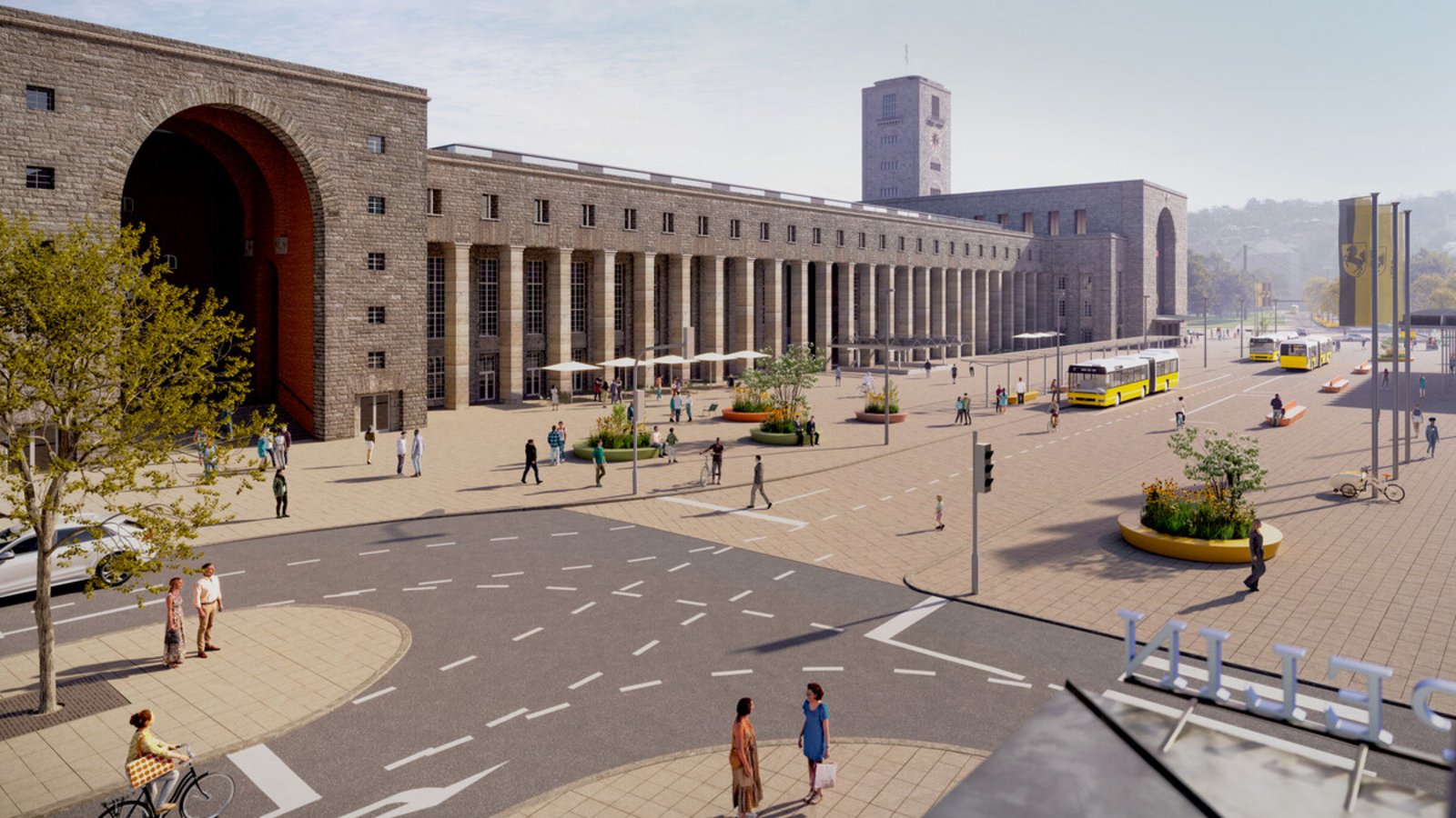 Könnte der Arnulf-Klett-Platz sich eines Tages so aufgeräumt präsentieren?Foto: Stadt Stuttgart Könnte der Arnulf-Klett-Platz sich eines Tages so aufgeräumt präsentieren?Foto: Stadt Stuttgart