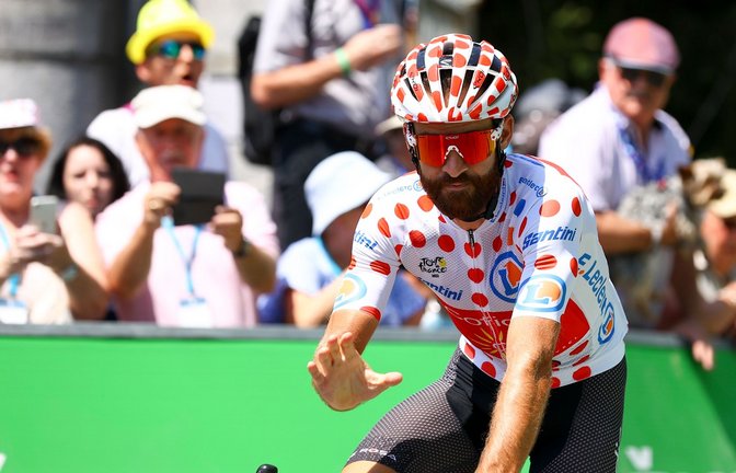 Beinahe-Bergkönig Simon Geschke wird nach der Tour de France wohl bei der Deutschland Tour an den Start gehen.<span class='image-autor'>Foto: David Pintens/BELGA/dpa</span>