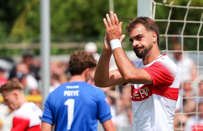 Zwei Treffer, eine Vorlage - Stürmer Jovan Milosevic überzeugte beim ersten Test des VfB Stuttgart bei der TSG Balingen.<span class='image-autor'>Baumann/Alexander Keppler</span>