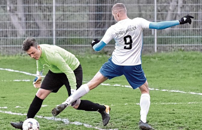 Hinter dem Einsatz von Enzweihingens etatmäßigem Torwart Marco Massa (links) steht ein großes Fragezeichen. Foto: Leitner