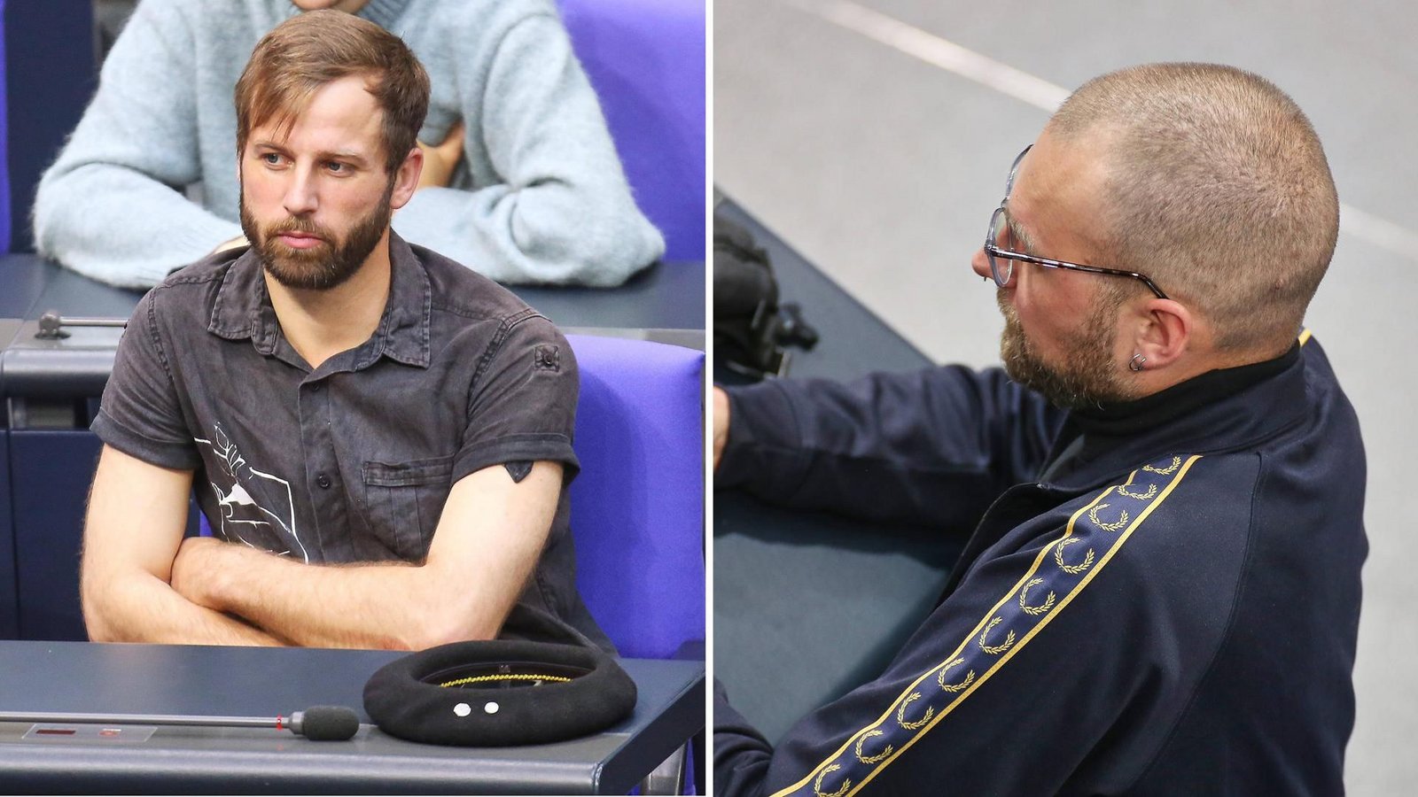 Die Linken-Abgeordneten Marcel Bauer (links) und Vinzenz Glaser im Bundestag – fast schon seltene Bilder, denn die beiden verpassen beinahe jede zweite namentliche Abstimmung.Foto: IMAGO/dts Nachrichtenagentur/Collage: STZN Die Linken-Abgeordneten Marcel Bauer (links) und Vinzenz Glaser im Bundestag – fast schon seltene Bilder, denn die beiden verpassen beinahe jede zweite namentliche Abstimmung.Foto: IMAGO/dts Nachrichtenagentur/Collage: STZN