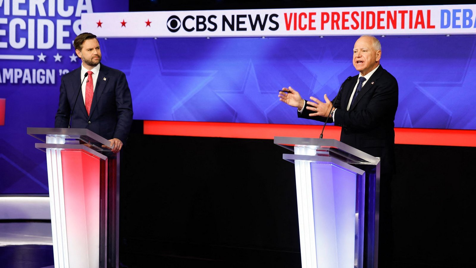 J.D. Vance (links) und Tim Walz im TV-Duell.Foto: Getty Images via AFP/CHIP SOMODEVILLA J.D. Vance (links) und Tim Walz im TV-Duell.Foto: Getty Images via AFP/CHIP SOMODEVILLA