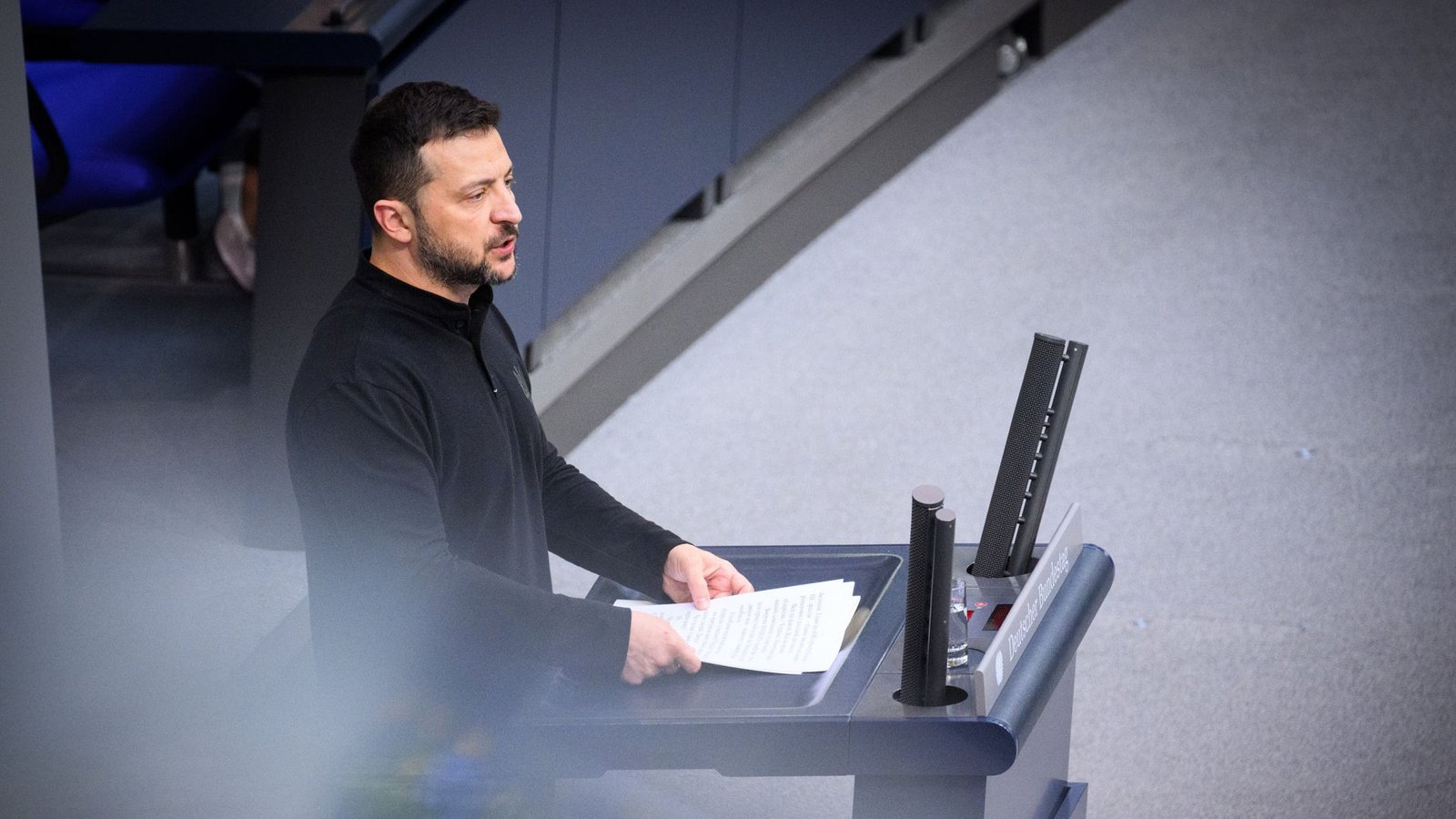 Ukraines Präsident Wolodymyr Selenskyj bei seiner Rede im Bundestag.Foto: dpa/Bernd von Jutrczenka Ukraines Präsident Wolodymyr Selenskyj bei seiner Rede im Bundestag.Foto: dpa/Bernd von Jutrczenka