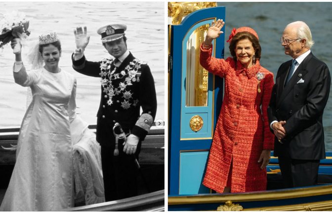 Wie vor 50 Jahren: Königin Silvia und König Carl Gustaf von Schweden fahren mit einer Barkasse durch Stockholm.<span class='image-autor'>Foto: instagram.com/kungahuset</span>