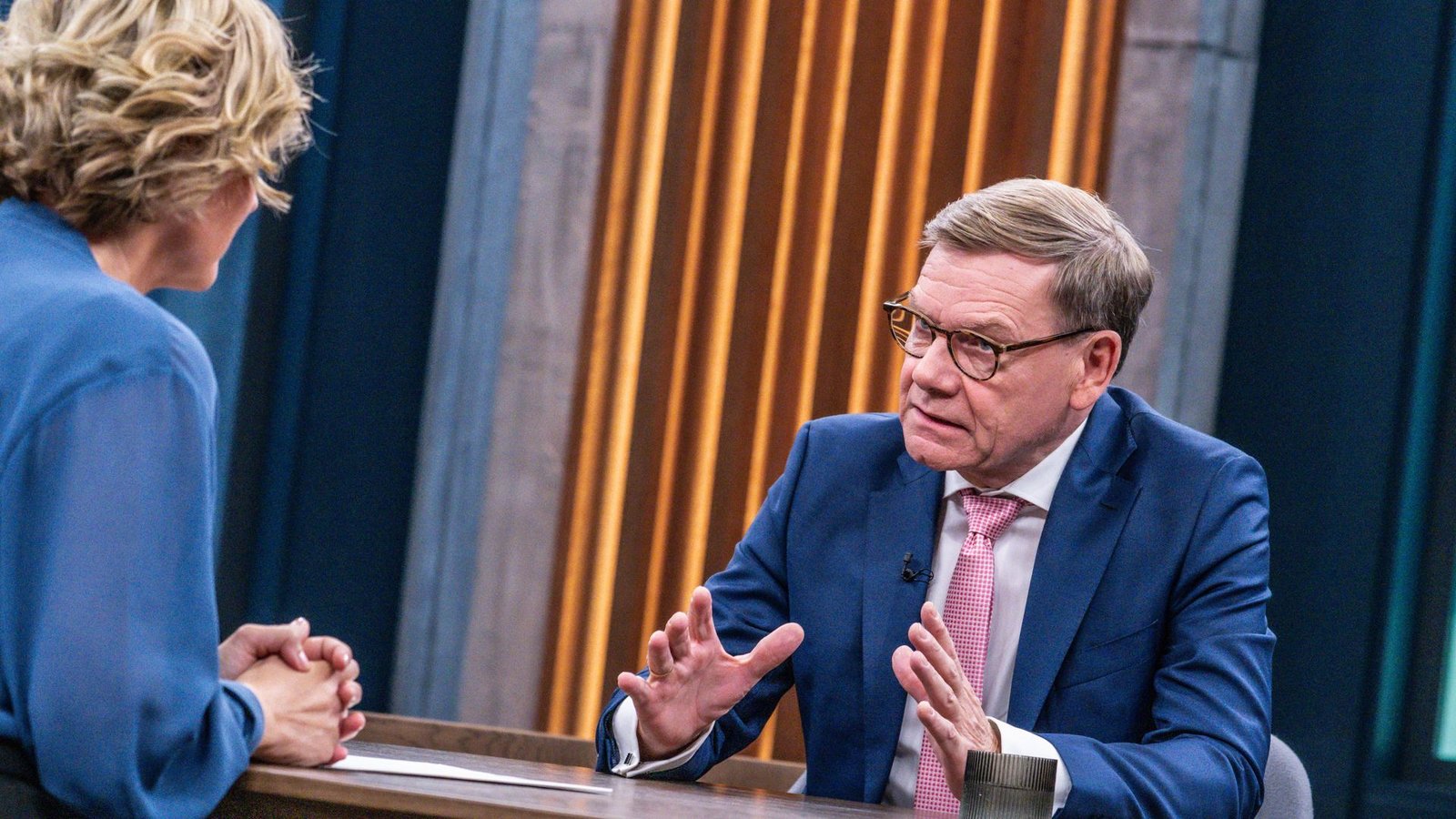 Außenminister Johann Wadephul bei Caren Miosga.Foto: NDR/Claudius Pflug