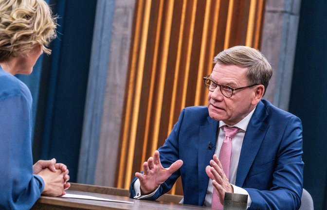 Außenminister Johann Wadephul bei Caren Miosga.<span class='image-autor'>Foto: NDR/Claudius Pflug</span>