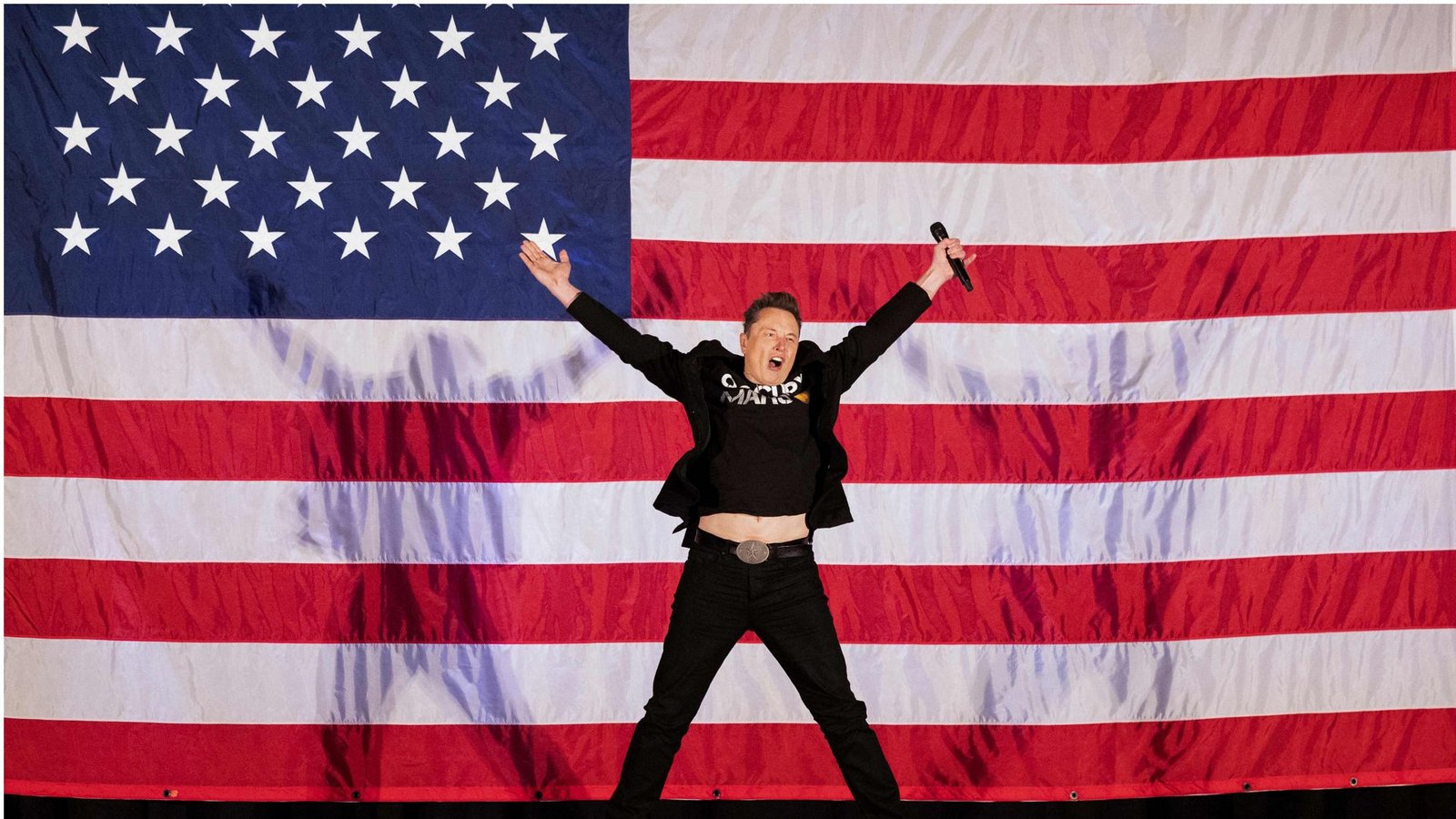 Elon Musk als Fanboy von Donald Trump auf einer Wahlkampfveranstaltung.Foto: AFP/Ryan Collerd