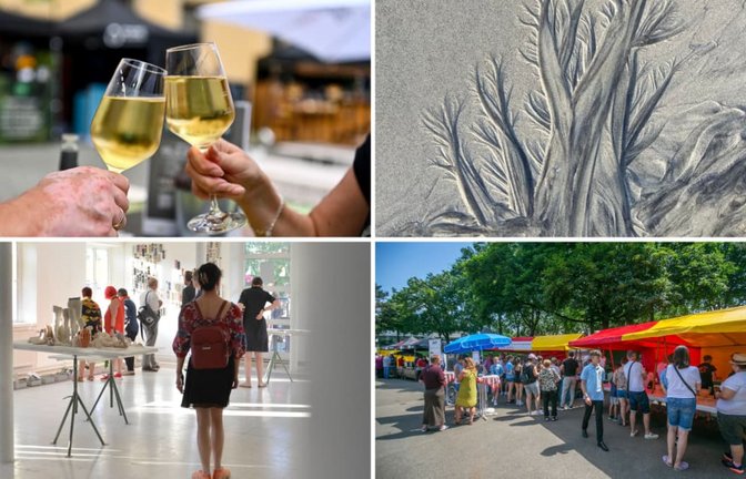 Das Wochenende im Kreis Esslingen hat viel zu bieten. Neben dem Start größerer Veranstaltungen wie der Esslinger Wein-Lounge, stehen auch eine Kunstausstellung in Plochingen, das Berkheimer Meisenfest und ein Rundgang zu Arbeiten von Studierenden der Freien Kunstakademie Nürtingen zur Auswahl (von oben links im Uhrzeigersinn).<span class='image-autor'>Markus Brändli (Archiv), Stadt Plochingen/Klaudia Dietewich, Roberto Bulgrin (Archiv), Freie Kunstakademie Nürtingen/Jochen Klein</span>