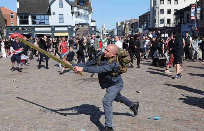 Seit Tagen kommt es in Großbritannien zu Ausschreitungen.<span class='image-autor'>Foto: dpa/Michael Holmes</span>