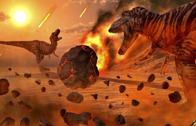 Vor 66 Millionen Jahren schlägt ein Asteroid auf der Halbinsel Yucatán im heutigen Mexiko ein. Das Inferno und der anschließende globale Winter führen zu einem Massensterben.<span class='image-autor'>Imago/StockTrek Images</span>