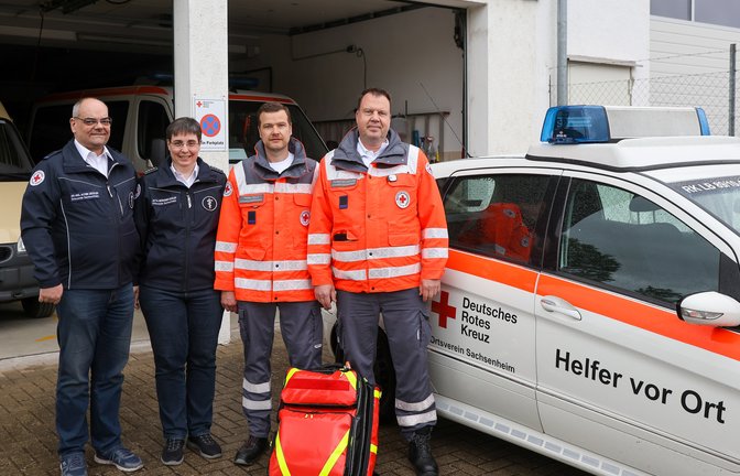 Im Notfall zu Stelle: Dr. Achim Ziegler, Jutta Berkemer-Ziegler, Daniel Fella, Thorsten Müller (von links).  <span class='image-autor'>Foto: Bürkle</span>