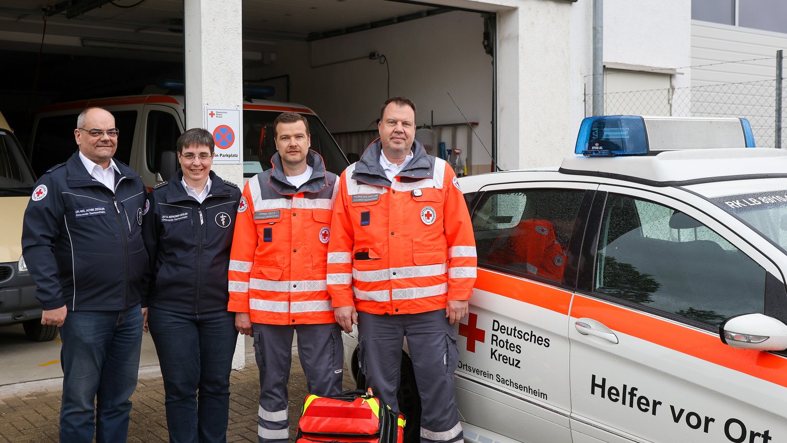 Im Notfall zu Stelle: Dr. Achim Ziegler, Jutta Berkemer-Ziegler, Daniel Fella, Thorsten Müller (von links). Foto: Bürkle Im Notfall zu Stelle: Dr. Achim Ziegler, Jutta Berkemer-Ziegler, Daniel Fella, Thorsten Müller (von links). Foto: Bürkle