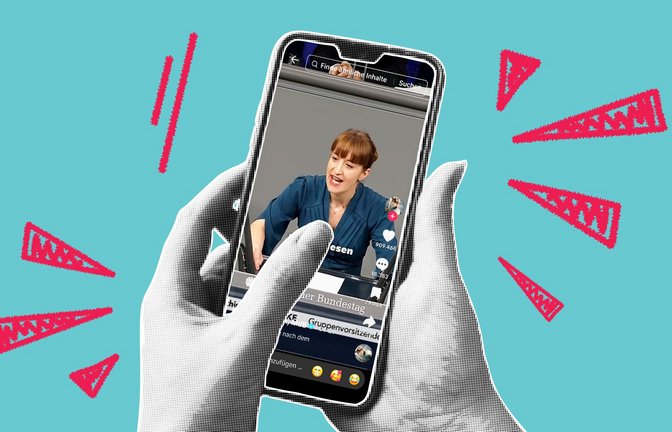 Die Linken-Politikerin Heidi Reichinnek hatte mit einer Bundestagsrede ihren größten Tiktok-Hit.<span class='image-autor'>Foto: Screenshot/Montage: Ruckaberle</span>