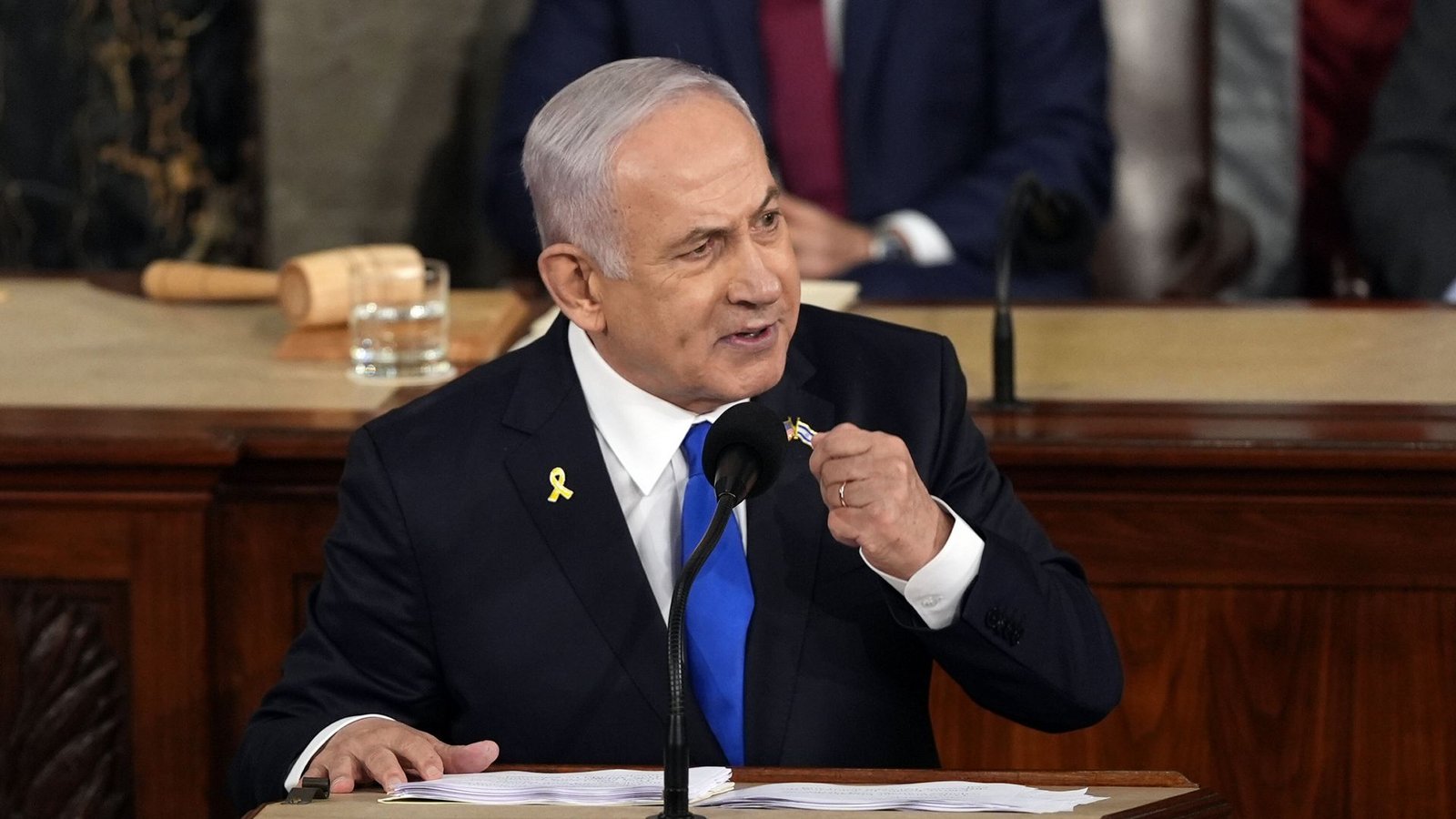 Der israelische Regierungschef Benjamin Netanjahu bei seiner Rede vor dem US-ParlamentFoto: dpa/Julia Nikhinson Der israelische Regierungschef Benjamin Netanjahu bei seiner Rede vor dem US-ParlamentFoto: dpa/Julia Nikhinson
