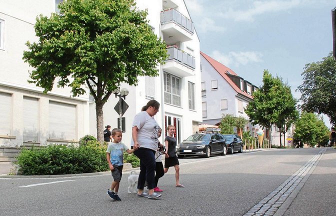 Wer die Hauptstraße überqueren will, muss gewissenhaft schauen, ob die Straße frei ist. „Oft wird hier zu schnell gefahren. Für Kinder ist das sehr gefährlich“, sagt Jordan. Foto: Rostek