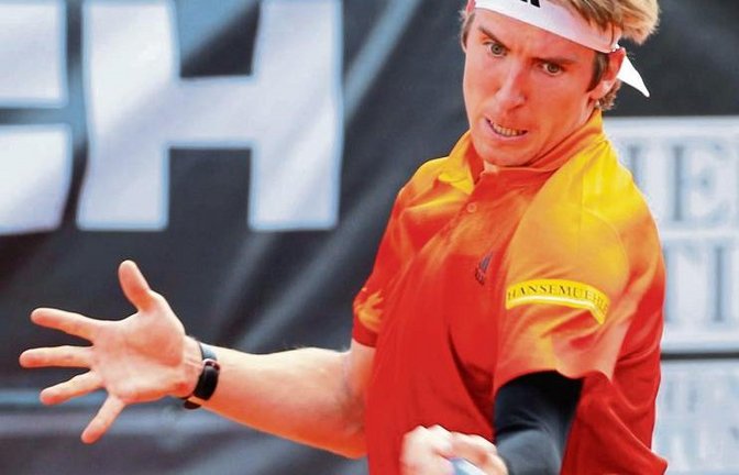Solides Spiel, aber die ganz große Sensation verpasst: Cedrik-Marcel Stebe spielt momentan super Tennis. Im ATP-Turnier von Genf verlor er um 22.25 Uhr gegen Kuznetsov. Foto: Archiv/Küppers