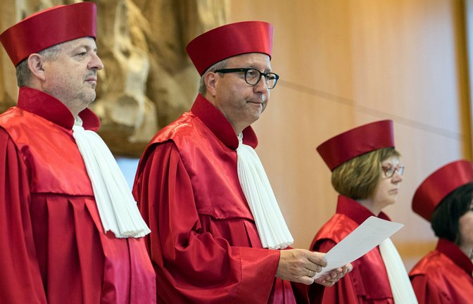 Der zweite Senat des Bundesverfassungsgerichts lehnte 2017 ein verbot der NPD trotz ihrer Verfassungsfeindlichkeit ab.<span class='image-autor'>Foto: dpa/Sebastian Gollnow</span>