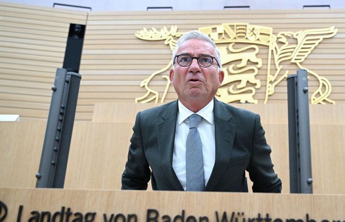 Innenminister Thomas Strobl (CDU) wurde zum Schluss im Untersuchungsausschuss noch einmal gehört.<span class='image-autor'>Foto: Bernd Weißbrod/dpa</span>