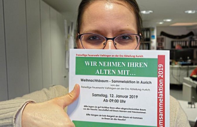 Nicht zu früh frohlocken: Der Auricher Wehr geht’s um Weihnachtsbäume!    Foto: Rücker