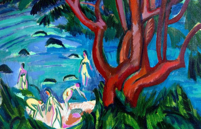 Ernst Ludwig Kirchners Gemälde „Roter Baum am Strand“ von 1913.<span class='image-autor'>Foto: Kunsthalle Mannheim/Thomas Henne</span>