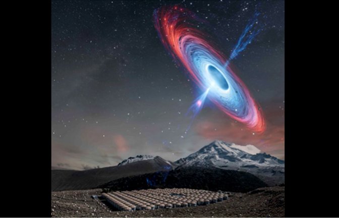 Astronomen haben eine unerwartete Quelle rekordträchtig energiereicher Gammastrahlen entdeckt:  einen Mikroquasar in unserer eigenen Galaxie.<span class='image-autor'>Foto: © HAWC/ University of Maryland</span>