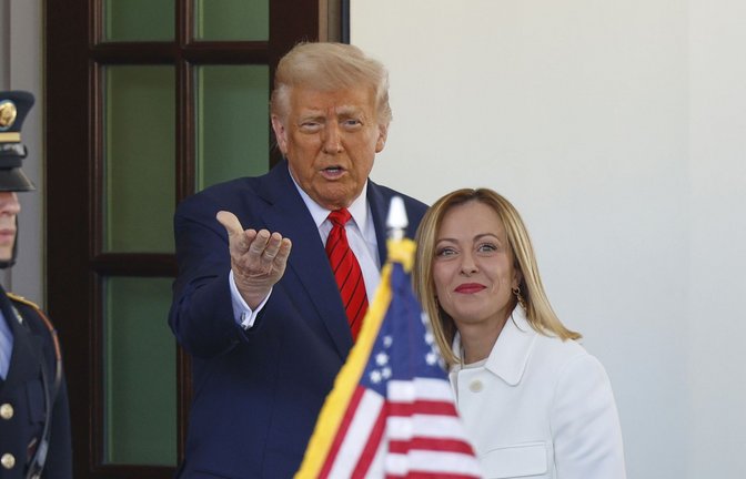 Gemeinsame  Wellenlänge? – Italiens Regierungschefin Giorgia Meloni und US-Präsident Donald Trump.<span class='image-autor'>Foto: AP</span>