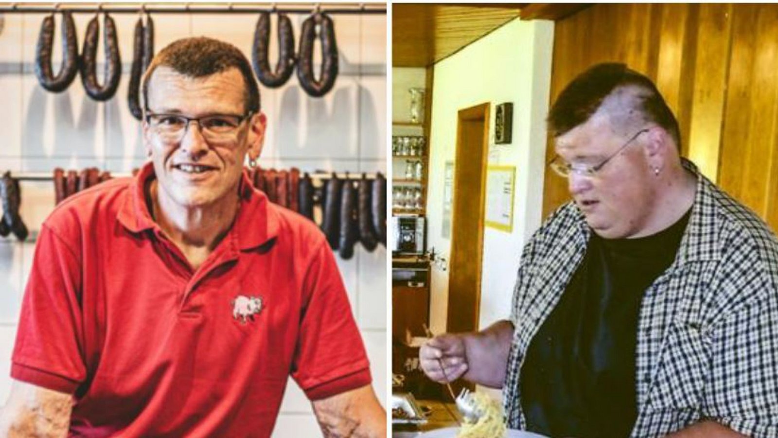 Der selbe Mann, aber ein anderes Leben: Markus Hirschle heute an der Wursttheke und früher am Büfett.Foto: Andreas Reiner, privat