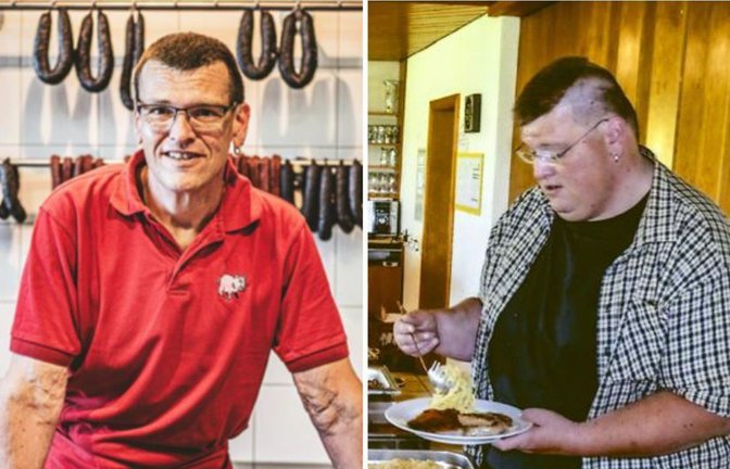 Der selbe Mann, aber ein anderes Leben: Markus Hirschle heute an der Wursttheke und früher am Büfett.<span class='image-autor'>Foto: Andreas Reiner, privat</span>