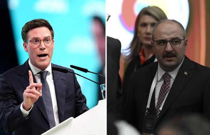 Der AKP-Politiker Mustafa Varank (rechts) ist am Wochenende in Esslingen aufgetreten. CDU-Kandidat Manuel Hagel hat eine klare Meinung zu Einflussnahme aus dem Ausland.<span class='image-autor'>Foto: imago/Anadolu Agency</span>