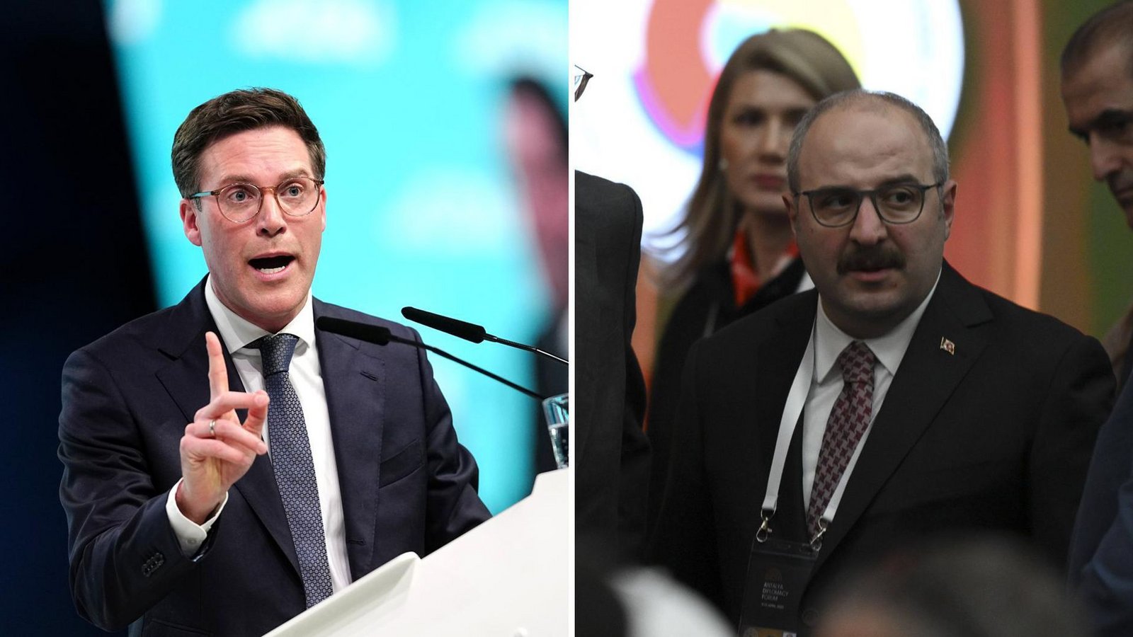 Der AKP-Politiker Mustafa Varank (rechts) ist am Wochenende in Esslingen aufgetreten. CDU-Kandidat Manuel Hagel hat eine klare Meinung zu Einflussnahme aus dem Ausland.Foto: imago/Anadolu Agency Der AKP-Politiker Mustafa Varank (rechts) ist am Wochenende in Esslingen aufgetreten. CDU-Kandidat Manuel Hagel hat eine klare Meinung zu Einflussnahme aus dem Ausland.Foto: imago/Anadolu Agency