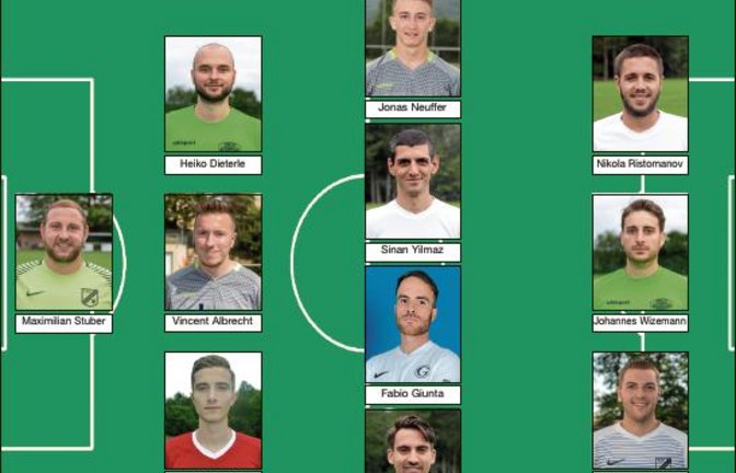 Fußball, Saison 2021/2022, Kreisliga A3, Elf der Hinrunde - gewählt auf fupa.net   Grafik: Taffe-Häbich