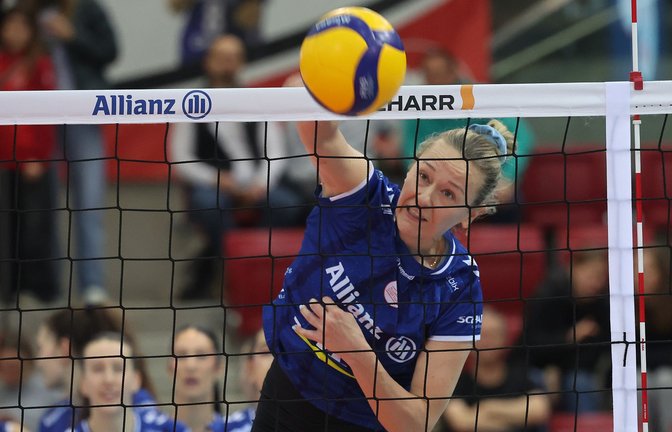 Antonia Stautz hat zwei Jahre lang für Allianz MTV Stuttgart gespielt – nun will sie sich mit dem Meistertitel verabschieden.<span class='image-autor'>Foto: Baumann/Hansjürgen Britsch</span>