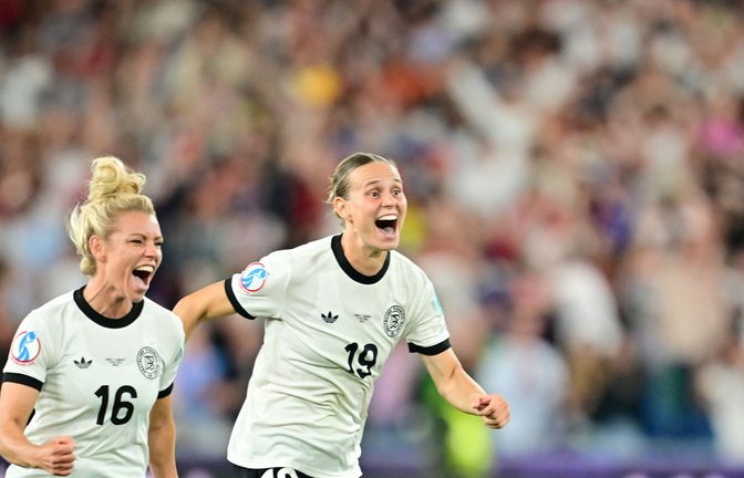 Geschafft: Die deutschen Frauen stehen im EM-Halbfinale.<span class='image-autor'>Foto: Sebastian Gollnow/dpa</span>