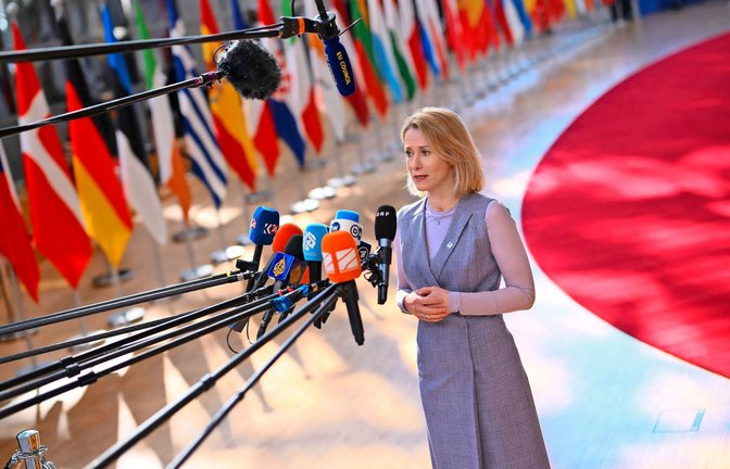 Die EU-Außenbeauftragte Kaja Kallas fordert wesentlich mehr Unterstützung für die Ukraine – doch viele europäische Staaten sträuben sich.<span class='image-autor'>Foto: AFP/John Thys</span>