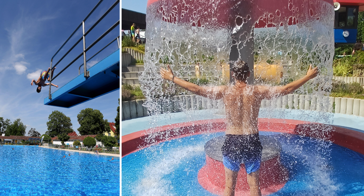 Ab ins und unters Wasser: In den Freibädern Vaihingen, Eberdingen und Sachsenheim war im Sommer 2026 viel los. Archivfoto: p/Rücker