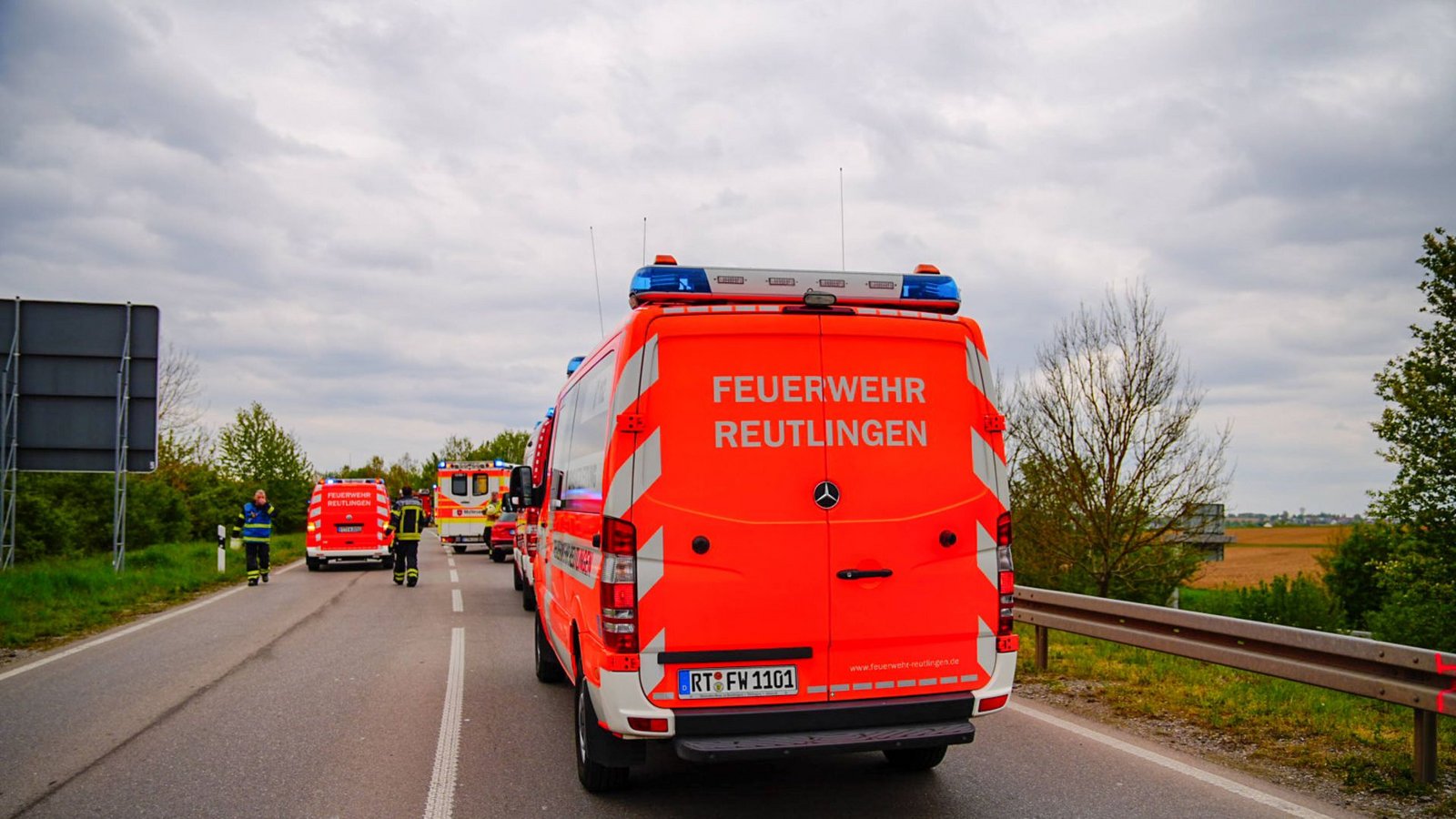 Foto: Einsatzkräfte der Feuerwehr Reutlingen waren ebenfalls im Einsatz./7aktuell.de