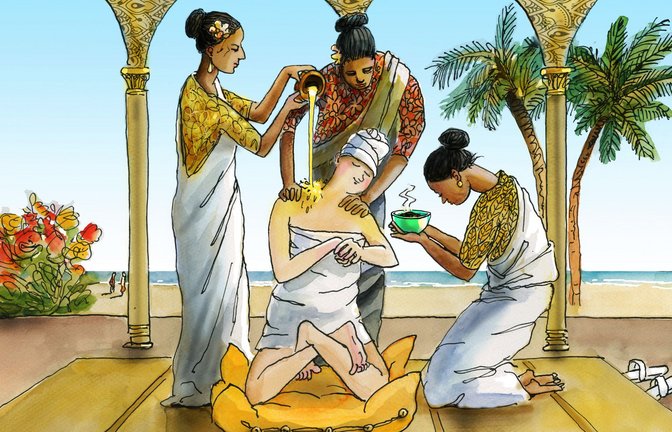 Zweieinhalb Wochen lang hat  unsere Autorin auf Sri Lanka braunen Sud getrunken und sich   von freundlichen Damen einölen und massieren lassen.<span class='image-autor'>Foto: Friederike Groß</span>
