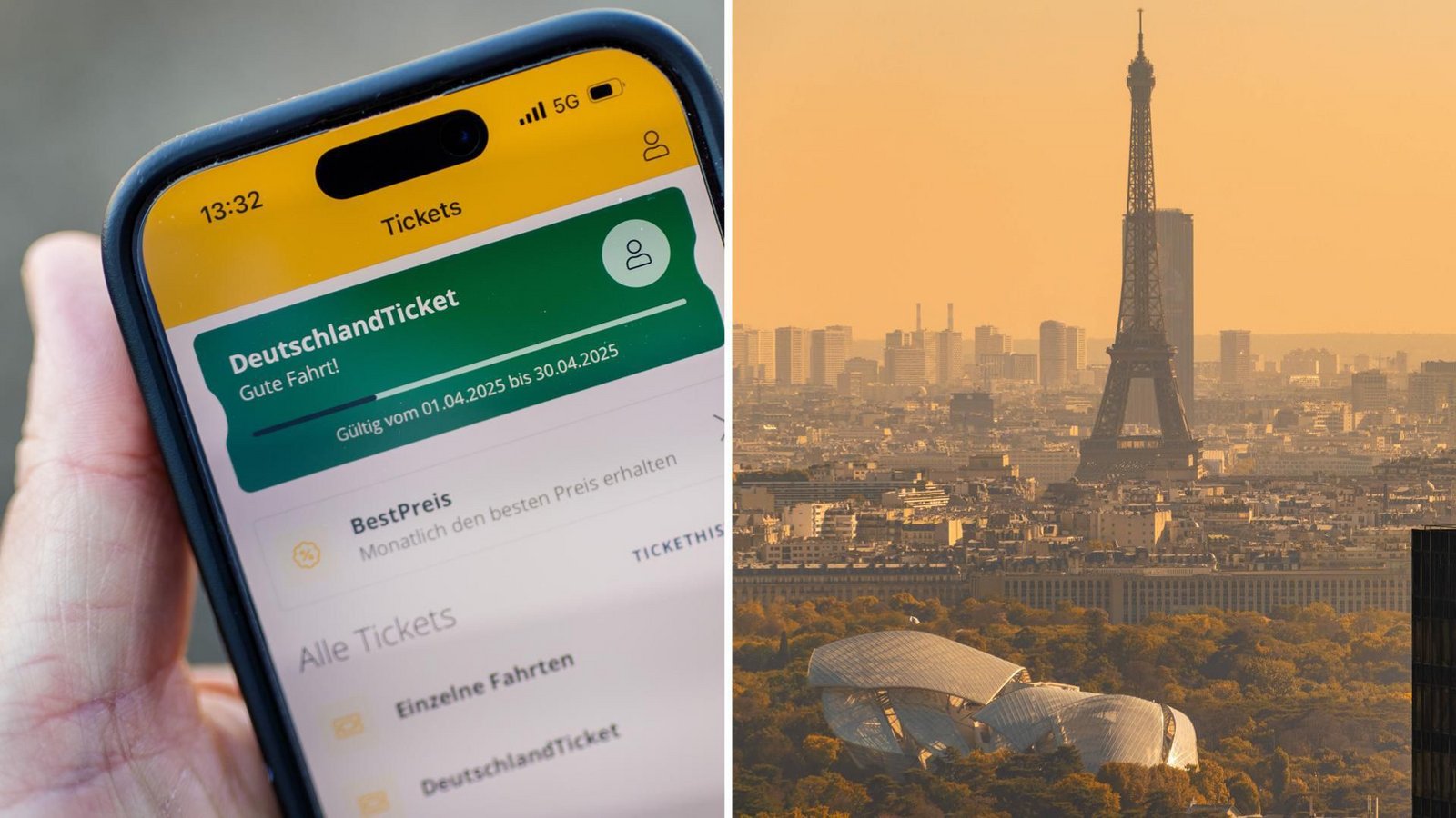 Mit dem Deutschlandticket bis zum Eiffelturm: das geht unter bestimmten Voraussetzungen im Sommer 2025.Foto: Lichtgut/Schmidt, IMAGO/Connect Images