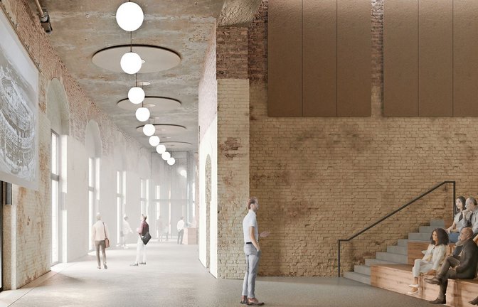 Stuttgarter LRO Architekten und die  Firma Georg Reisch bauen die Halle um, in  der die Nazis sich einst feiern lassen wollten.<span class='image-autor'>Foto: Visualisierung Georg Reisch</span>