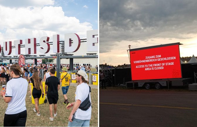 Zunächst war der Himmel noch blau, am Abend musste das Southside-Festival wegen Unwetter unterbrochen werden.<span class='image-autor'>Foto: Silas Stein/dpa</span>